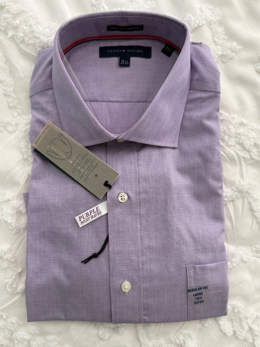 Men’s Dress Shirt – Purple Tommy Hilfiger – Size 16½ 32-33